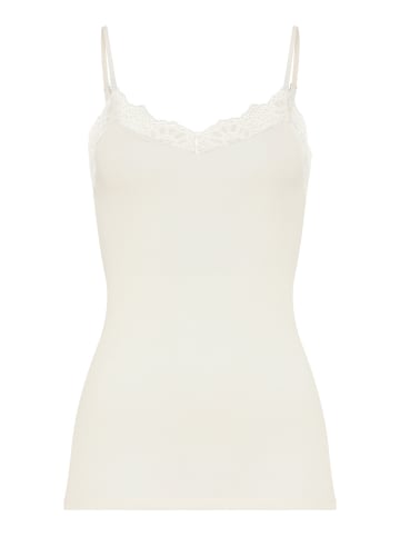 Hanro Spaghettitop Woolen Lace in misty white