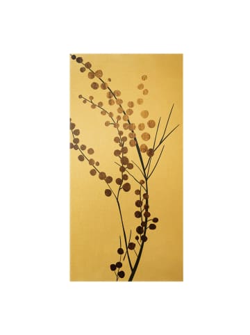 WALLART Leinwandbild Gold - Grafische Pflanzenwelt - Beeren Gold in Gold