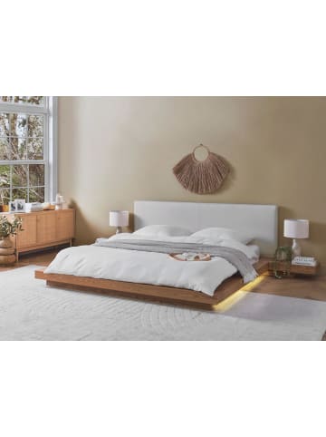 Beliani Doppelbett ZEN in Braun/Weiß - (W) 328 x (H) 86 x (L) 229 cm