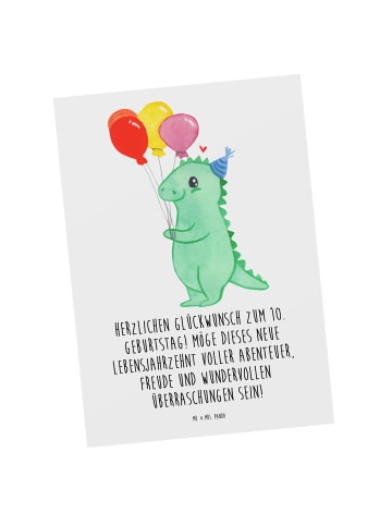 Mr. & Mrs. Panda Fotokarte 10. Geburtstag mit Spruch in Weiß