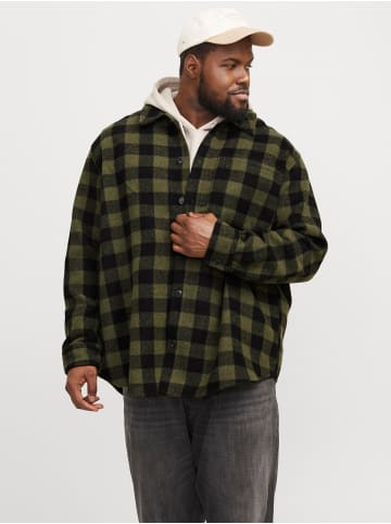 JACK & JONES PLUS Overshirt in Dusty Olive
