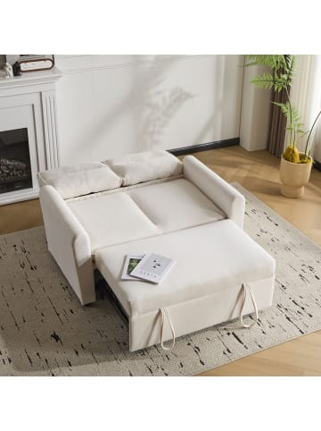 ABRIHOME 2er Faltbares Schlafsofa mit Schlaffunktion in Beige