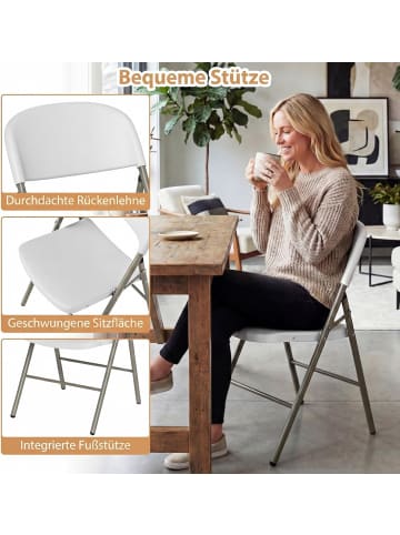 COSTWAY Klappstühle 6er Set in Weiß