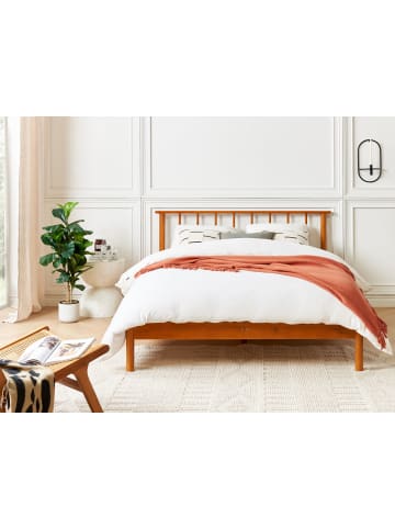 Beliani Doppelbett BARRET in Braun - (W) 156 x (H) 86 x (L) 210 cm