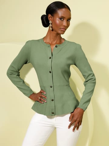 creation L Strickjacke in eucalyptus