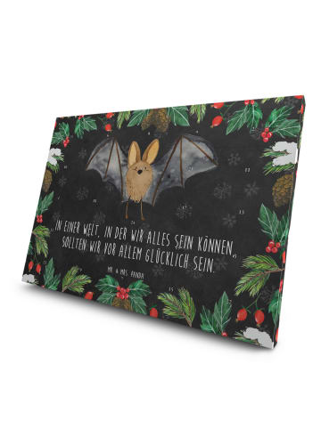 Mr. & Mrs. Panda Adventskalender Fledermaus Flügel mit Spruch in Kreidetafel