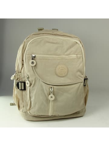 Bag Street Cityrucksack, Freizeitrucksack Nylon beige ca. 30cm breit ca. 38cm hoch