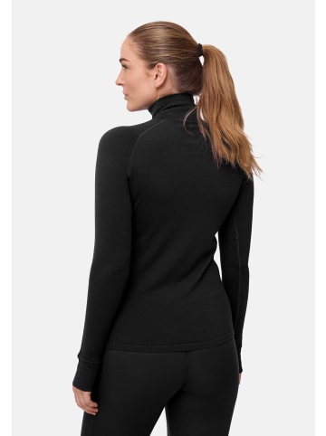 DANISH ENDURANCE Langarmshirt Merino Halfzip in schwarz