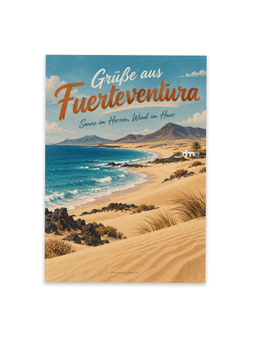 Postkarte Landschaft sommerlich Design mit Spruch in Weiß