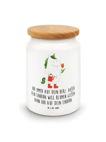 Mr. & Mrs. Panda Frischhaltedosen Einhorn Gärtner mit Spruch in Weiß