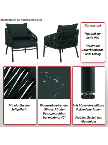 MCW Aluminium-Gartenstuhl P90, Hellgrau