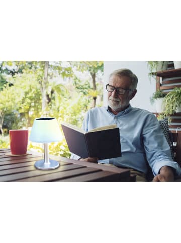 MAXXMEE Solar-Tischleuchte 3,7V Edelstahl/weiß Weiß