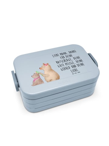 Mr. & Mrs. Panda Bento Box Bär Kind Motiv mit Spruch in Blau Pastell