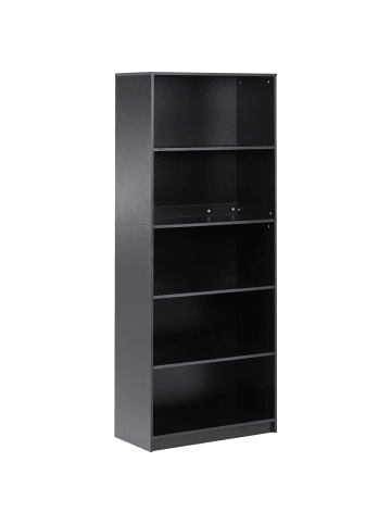 Beliani Bücherregal ZEHNA in Schwarz - (W) 80 x (H) 195 x (L) 40 cm