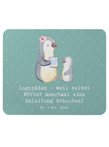 Mr. & Mrs. Panda Maus Pad Logopädin Helden mit Spruch in Meeresbrise