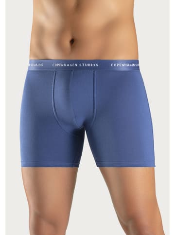 Copenhagen Studios Langer Boxer in hellblau/ blau / navy
