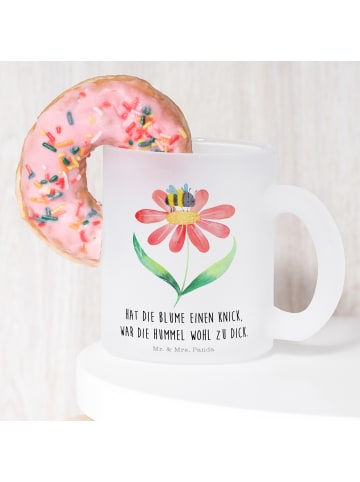 Mr. & Mrs. Panda Teetasse Hummel Blume mit Spruch in Transparent