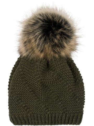 styleBREAKER Strick Bommelmütze in Oliv