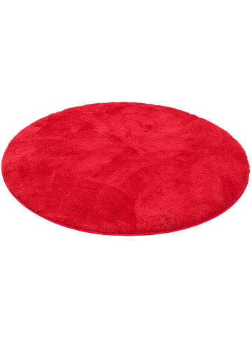 Pergamon Hochflor-Teppich Silky Rund in bordeaux