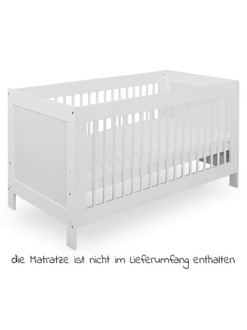 Jonka Babybett und Kinderbett Erwin mit 3-fach in weiss