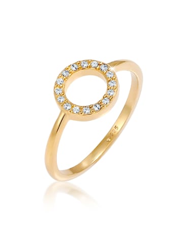 Elli Ring 925 Sterling Silber Geo, Kreis in Gold