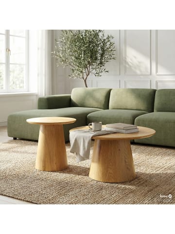 home24 home24 Couchtisch-Set aus Holzwerkstoff im modernen Stil in Eiche Dekor
