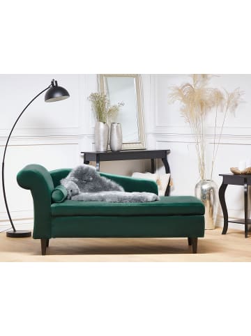 Beliani Chaiselongue LUIRO in Grün/Braun - (W) 160 x (H) 77 x (L) 70 cm