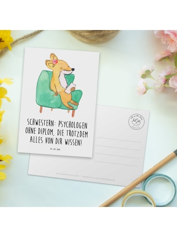 Mr. & Mrs. Panda Ansichtskarte Schwestern Psychologen mit Spruch in Weiß