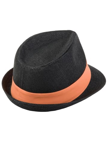 styleBREAKER Trilby Hut in Schwarz / Orange