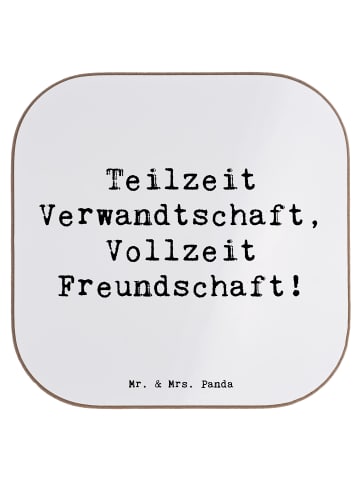 Mr. & Mrs. Panda Coaster Spruch Halbbruder Freundschaft mit Spruch in Weiß