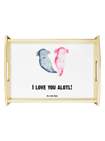 Mr. & Mrs. Panda Sofatablett Axolotl Liebe mit Spruch in Weiß