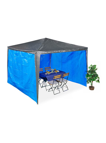 relaxdays 3 x Pavillon-Seitenteile in Blau - 2 x 3 m