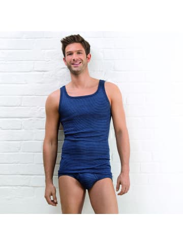 Ammann Baumwolle, Feinripp Unterhemd in marine