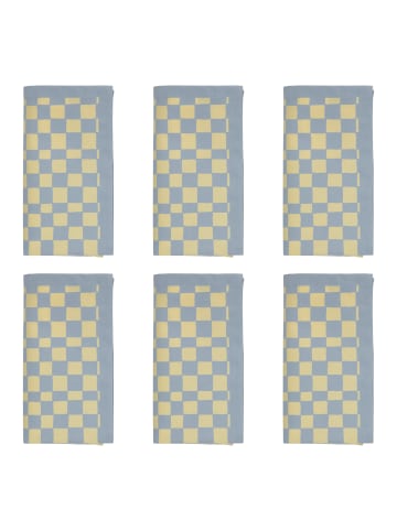 Butlers Serviette CHECKER STYLE 6er-Set in Hellblau