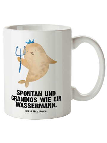 Mr. & Mrs. Panda Riesentasse Sternzeichen Wassermann mit Spruch in Weiß