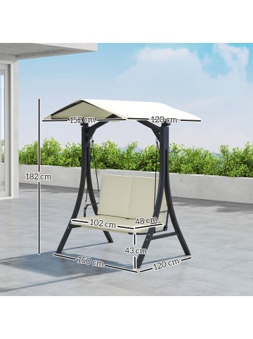 Outsunny Hollywoodschaukel 150L x 120B x 182H cm Cremeweiß