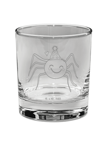 Mr. & Mrs. Panda Whiskey Glas Spinne Agathe Party ohne Spruch in Transparent