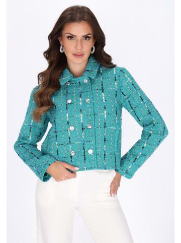 faina Women Blazer in turquoise multicolor
