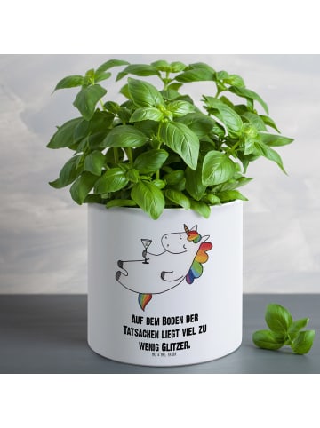 Mr. & Mrs. Panda Pflanztopf Groß Einhorn Blümchentail mit Spruch in Weiß