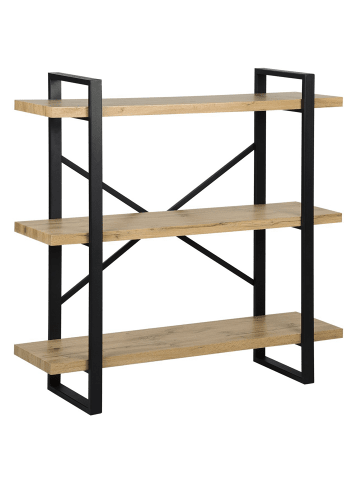 Beliani Bücherregal TIMBER in Braun/Schwarz - (W) 111 x (H) 111 x (L) 35 cm