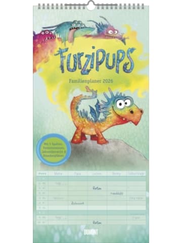 DuMont Kalenderverlag Kalender - DUMONT - Familienplaner Furzipups der Knatterdrache 2026 -  22x45 cm