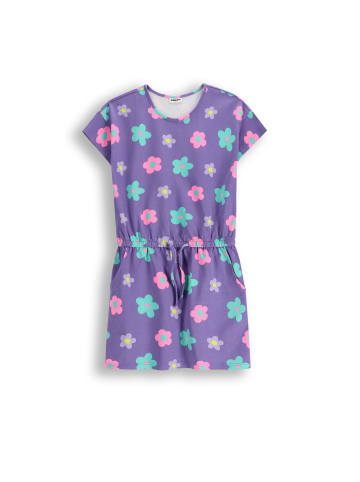 MOKIDA Kleid aus Sweatstoff mit kurzen Ärmeln in violett