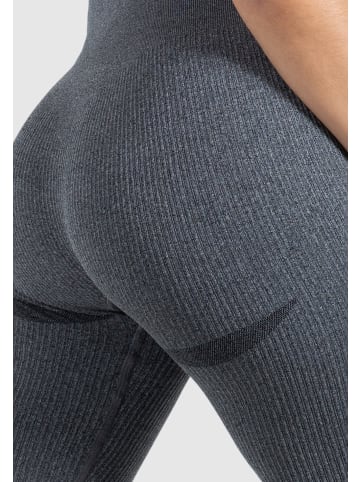 SMILODOX Kompression Leggings Amaze Ripp in Anthrazit Melange