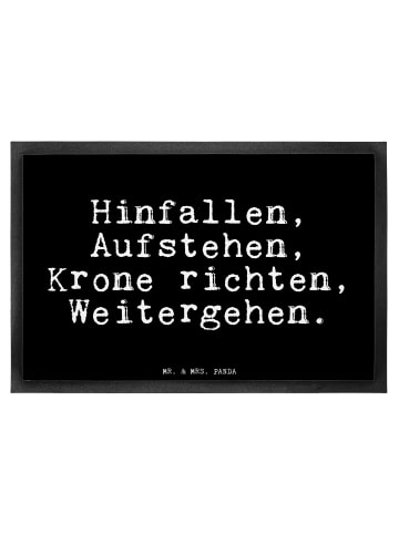 Mr. & Mrs. Panda Abtretmatte Hinfallen, Aufstehen, Krone richten... in Schwarz