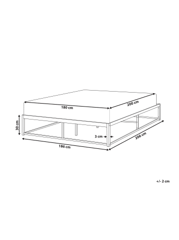 Beliani Doppelbett VIRY in Weiß - (W) 186 x (H) 30 x (L) 206 cm