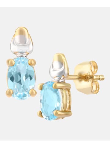 Diamant L'éternel Ohrringe aus 375 Gelbgold mit Topas