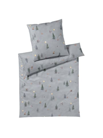 Elegante Bettwäsche Winterwald in rauchblau