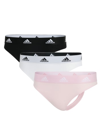 adidas String 3er Pack in Weiß/Schwarz/Rosa