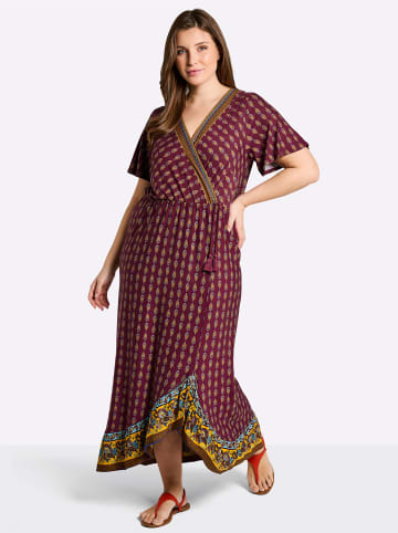 sheego Jersey-Kleid in bordeaux-burgund-bedruckt