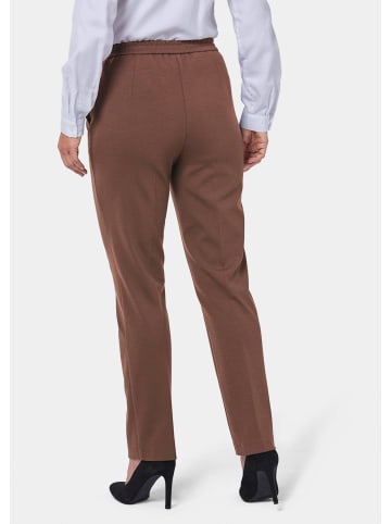 GOLDNER Hose Schlupfhose Martha in knitterarmer Flanelloptik in espresso